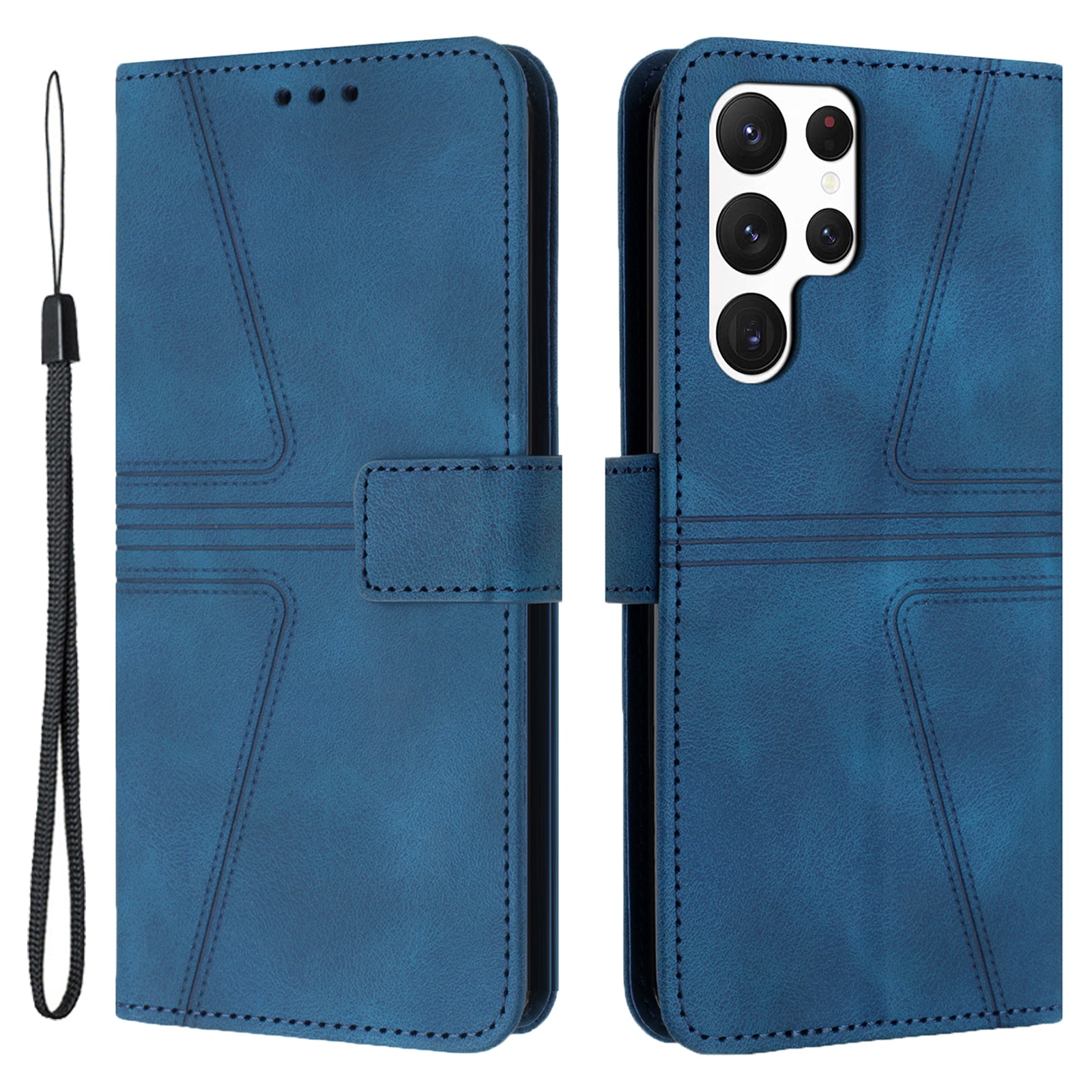 For Samsung Galaxy S23 Ultra Case Triangle Imprinted Wallet Phone Leather Protective Cover For Samsung Galaxy S23 Ultra Case Triangle Imprinted Wallet Phone Leather Protective Cover